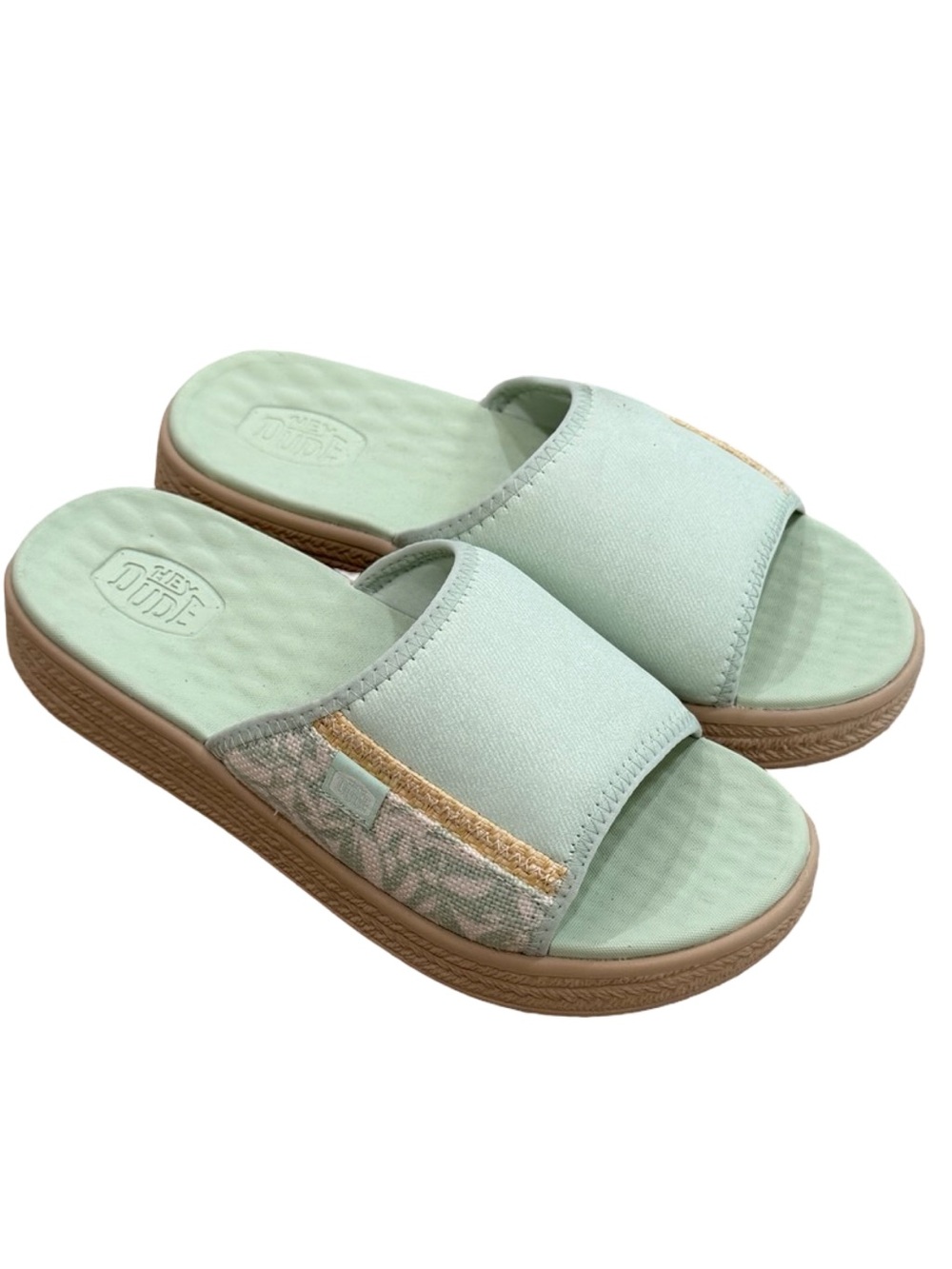Hey Dude Tide Espadrille Slide In Mint Green